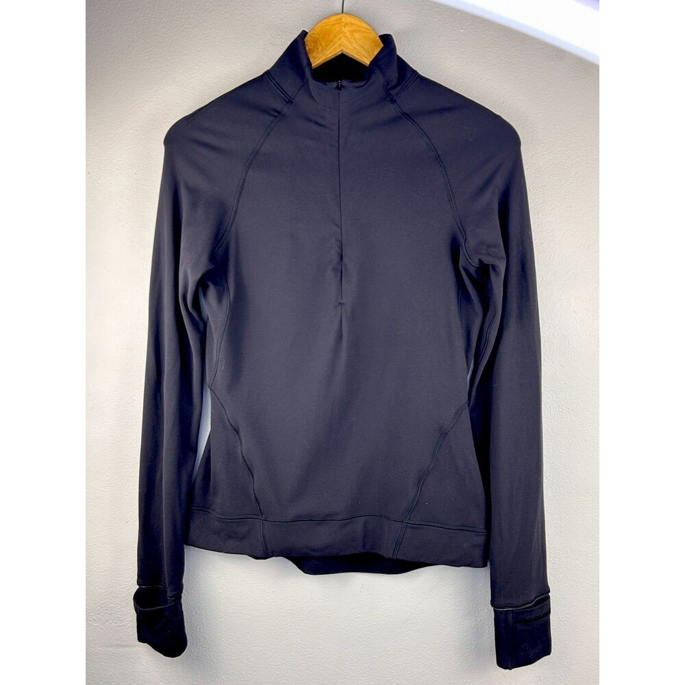 Lululemon Outrun the Elements 1/2 Zip Rulu Pullover Black Size 6 W3CJUS - Picture 2 of 9